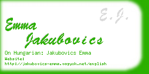 emma jakubovics business card